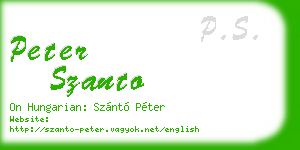 peter szanto business card